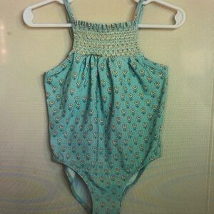 Charming Kids' Aqua Floral One Piece Swimsuit